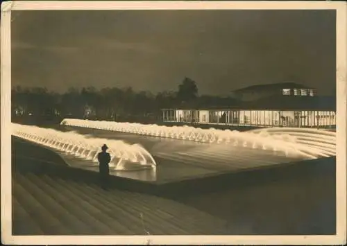 Stuttgart Reichsgartenschau Nachtstimmung bei den Wasserspielen 1939