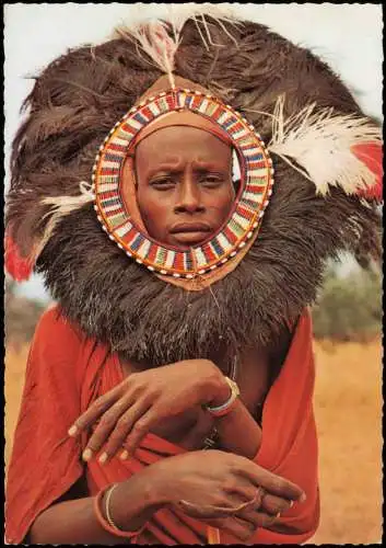 _Allgemein Menschen Typen Kenia: Masai Moran Dancer Native Einheimischer 1974