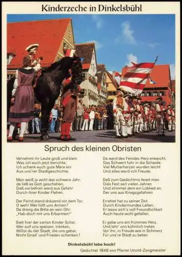 Dinkelsbühl Spruch des kleinen Obristen (Gedicht Pfarrer Unold-Zangmeister) 1980