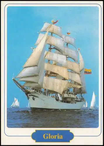 Ansichtskarte  Schiffe/Schifffahrt Segelschiff: Bark "Gloria", Bj. 1968 1970