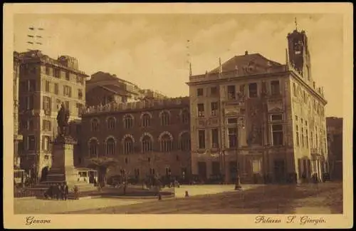 Cartolina Genua Genova (Zena) Palazzo S. Giorgio 1936