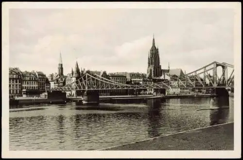 Sachsenhausen-Frankfurt am Main Eiserner Steg, Dom und Nicolaikirche 1955