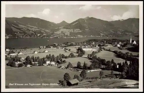 Ansichtskarte Bad Wiessee Panorama-Ansicht Tegernsee, Bayer. Hochland 1950