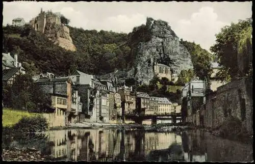 Oberstein-Idar-Oberstein Ortsansicht mit Schloss und Felsenkirche 1957