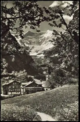 Ansichtskarte Grindelwald Panorama-Ansicht mit Fiescherhörner 1958