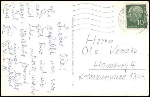 Ansichtskarte Westerland-Sylt Strandstraße Nordseeheilbad Sylt 1955