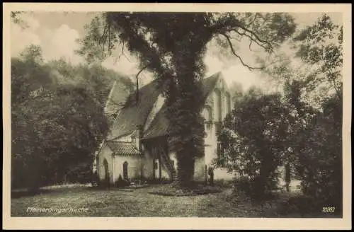 Ansichtskarte Meinerdingen-Walsrode Partie an der Meinerdinger Kirche 1930