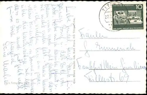 Ansichtskarte Titisee-Neustadt Schwarzwald-Hotel, Hunde im Schnee 1965