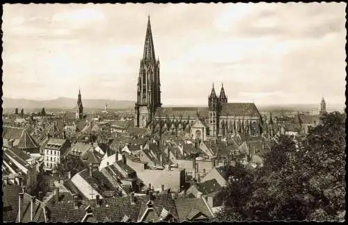 Freiburg im Breisgau Panorama-Ansicht Blick vom Schloßberg 1961