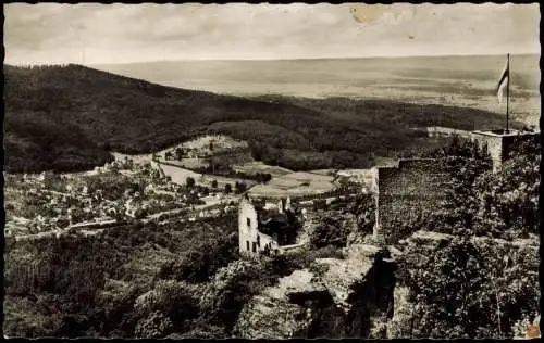 Baden-Baden Panorama-Ansicht Blick vom alten Schloss (Hohenbaden) 1959