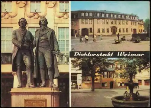 Lot 3 Ansichtskarten Weimar Ansichten, Schloß Goethe Schiller Denkmal 1970