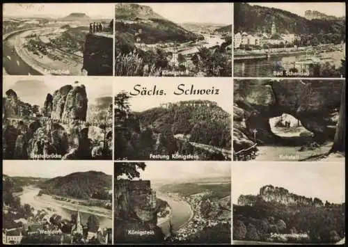 Lot 9 Karten Sächsische Schweiz Bad Schandau Hohnstein Königstein Basteibrücke