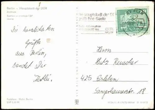 Lot 10 Ansichtskarten Berlin MB, Brandenburger Tor Fernsehturm Müggelturm 1970