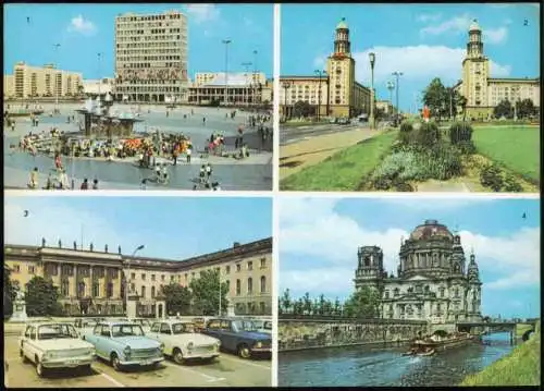 Lot 10 Ansichtskarten Berlin MB, Brandenburger Tor Fernsehturm Müggelturm 1970