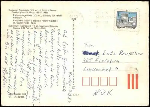 Lot 4 Postcards Budapest Parlament, Fähre, Matthiaskirche 1985