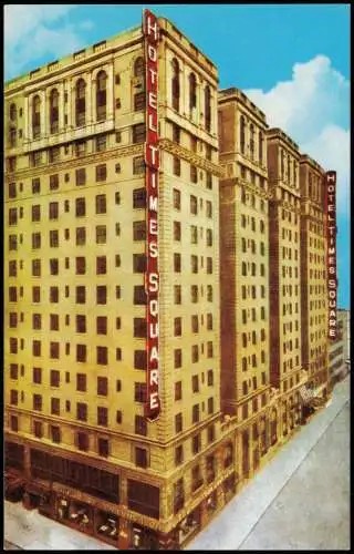 Postcard New York City HOTEL TIMES SQUARE 43rd ST. WEST OF BROADWAY 1950