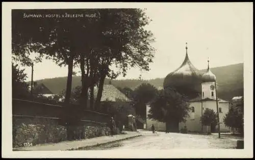 Rehberg Srní na Sumava Ortsansicht ŠUMAVA KOSTEL V ŽELEZNÉ RUDĚ 1930