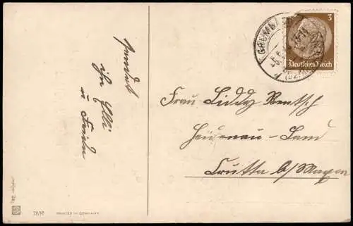 Mädchen vollgepackt mit Geschenken Geburtstag Birthday 1934 Gold