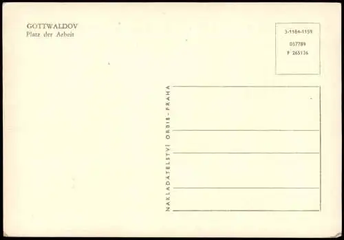 Zlin Gottwaldov Zlín  Blick auf Büro-/Fabrik-Gebäude Platz der Arbeit 1960