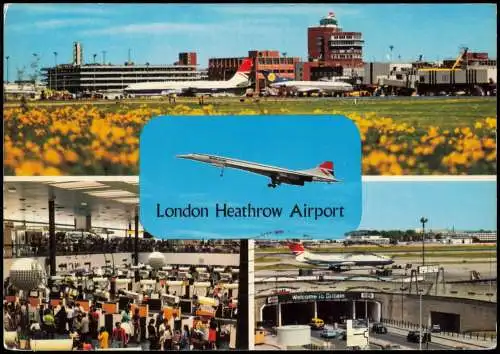 Postcard London Flughafen Airport Heathrow (Mehrbildkarte) 1975