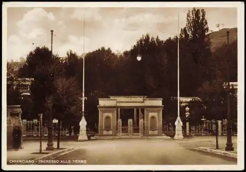 Cartolina Chianciano Terme CHIANCIANO INGRESSO ALLE TERME 1940