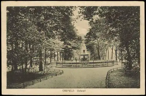 Ansichtskarte Krefeld Crefeld Ostwall mit Brunnen-Anlage 1916    Feldpost