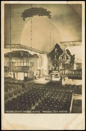 Ansichtskarte Wesselburen Kirche Innenansicht 1920