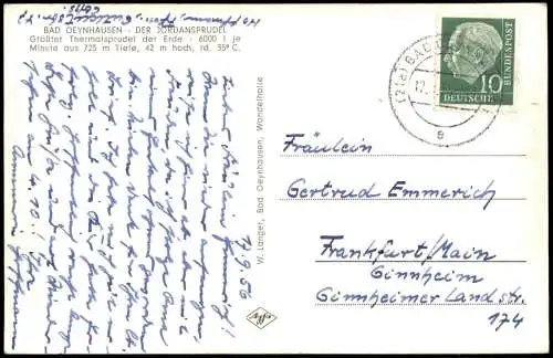 Ansichtskarte Bad Oeynhausen Stadtteilansicht, Jordansprudel 1956