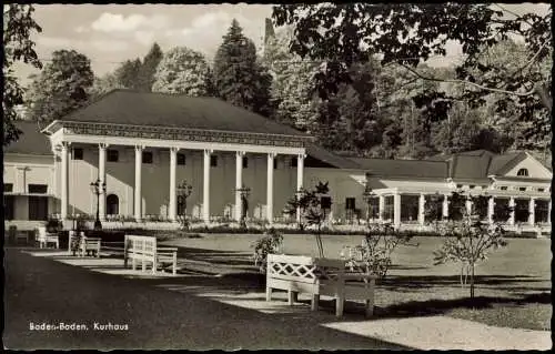 Ansichtskarte Baden-Baden Kurhaus Ansicht mit Park 1956