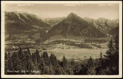 Ansichtskarte Oberstdorf Allgäu 1955   frankiert mit 10 Pf. Deutsche Lufthansa