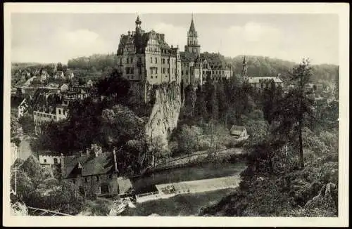 Ansichtskarte Sigmaringen Schloss (Gesamtansicht) 1954