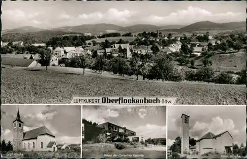 Oberflockenbach Weinheim Bergstraße  Panorama Kirche Haus Caterina Valente 1965