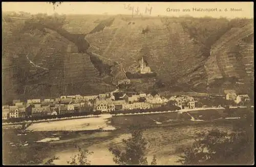 Ansichtskarte Hatzenport Panorama-Ansicht Mosel Blick 1914