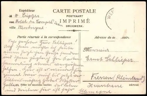 Postkaart Wenduyne Digue de mer 1918