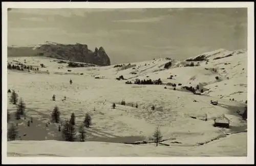 Cartolina Seis am Schlern Siusi allo Sciliar Dolomiti Alpe im Winter 1930