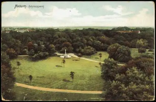 Ansichtskarte Husum Schlosspark. 1907