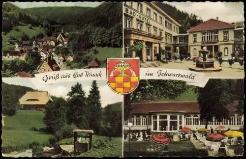 Ansichtskarte Bad Teinach-Zavelstein 4 Bild Stadt Hotel Panorama 1960