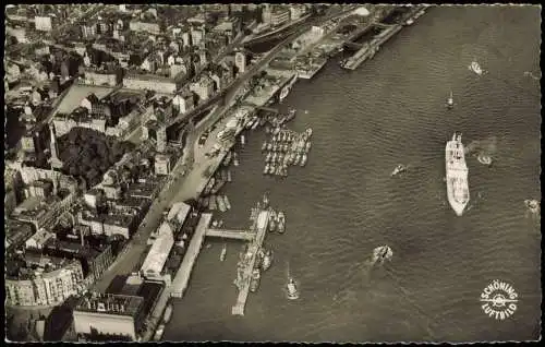 Ansichtskarte Hamburg Luftbild Hafen 1955