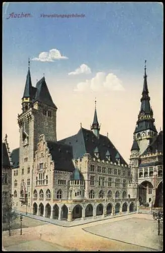 Ansichtskarte Aachen Ortsansicht mit Verwaltungsgebäude 1912