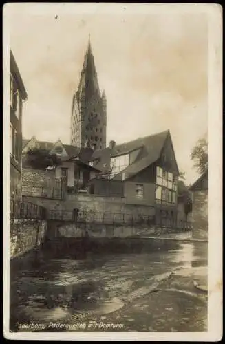 Ansichtskarte Paderborn Paderquellen mit Domturm 1935