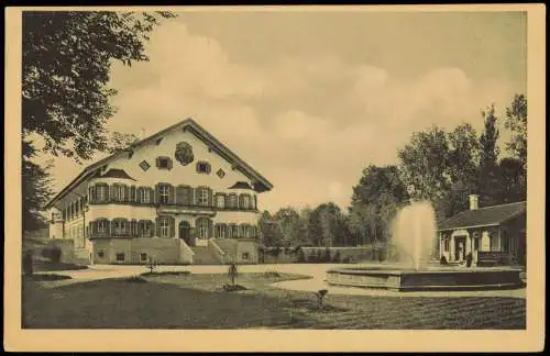 Ansichtskarte Bad Aibling Kurpark mit Kurhaus und Sprudel 1910