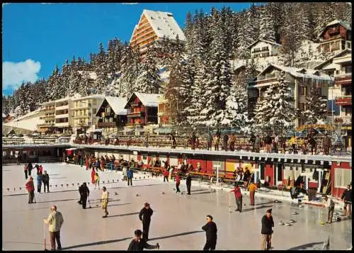 Ansichtskarte .Schweiz La patinoire de Montana, Curling Eisbahn 1981