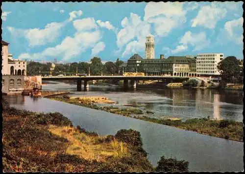 Mülheim an der Ruhr Stadt-Ansicht Partie an der Schloßbrücke 1970