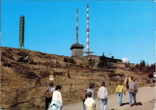 Ansichtskarte Ilsenburg (Harz) Wetterwarte (Brocken) mit Besuchern 1993