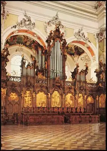 Ansichtskarte Ottobeuren Benediktinerabtei Chorgestühl mit Orgel 1965