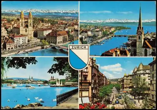 Ansichtskarte Zürich 4 Bild Stadtansichten 1971