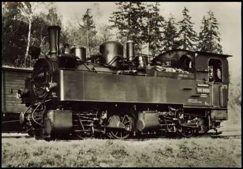 Harz Brockenbahn Eisenbahn Zug Dampf-Lokomotive 99 5901 DDR 1970