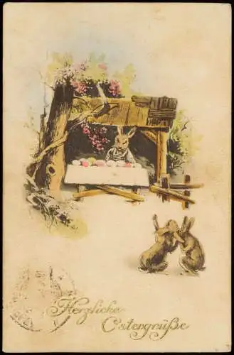 Ansichtskarte  Ostern Easter Osterhausen Osterei Verkaufsstand 1922