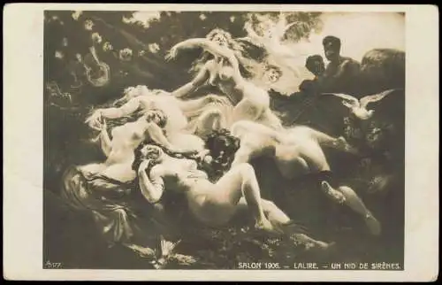 Ansichtskarte  Erotik Nackt - Nude Salon Un nid de Sirenes 1912