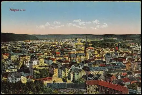 Ansichtskarte Hagen (Westfalen) Panorama-Ansicht 1910